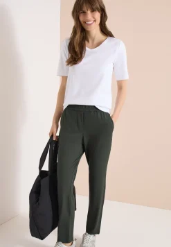 Mid Waist Slim Leg Hose im Casual Fit