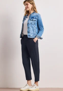 Mid Waist Slim Leg Hose im Loose Fit