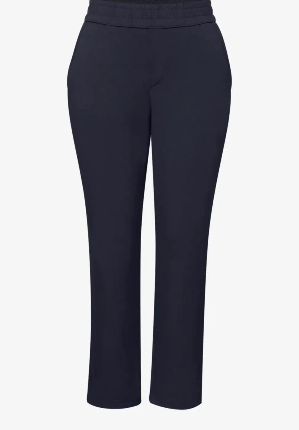 Mid Waist Slim Leg Hose im Loose Fit