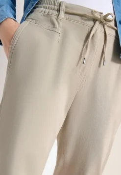 Mid Waist Slim Leg Hose im Loose Fit