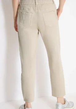 Mid Waist Slim Leg Hose im Loose Fit