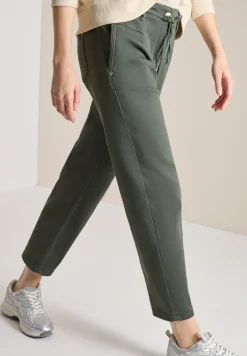 Mid Waist Slim Leg Hose im Loose Fit