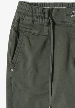 Mid Waist Slim Leg Hose im Loose Fit