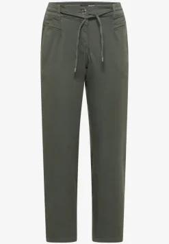 Mid Waist Slim Leg Hose im Loose Fit
