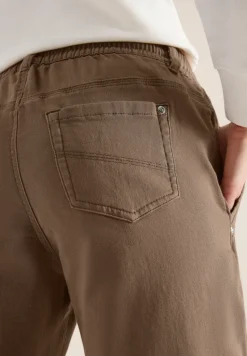Mid Waist Slim Leg Hose im Loose Fit