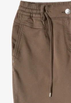 Mid Waist Slim Leg Hose im Loose Fit