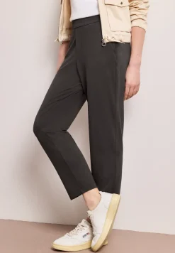 Mid Waist Slim Leg Hose im Loose Fit
