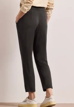 Mid Waist Slim Leg Hose im Loose Fit