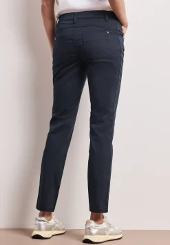 Mid Waist Slim Leg Hose im Satin-Look