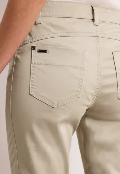 Mid Waist Slim Leg Hose im Satin-Look