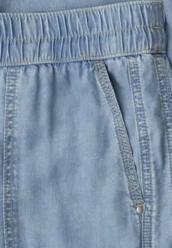 Mid Waist Slim Leg Hose im Washed-Look