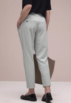Mid Waist Slim Leg Hose mit Schnalle