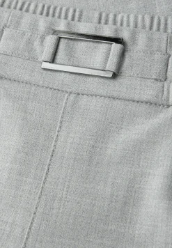 Mid Waist Slim Leg Hose mit Schnalle