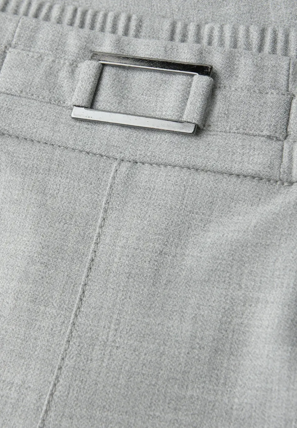 Mid Waist Slim Leg Hose mit Schnalle