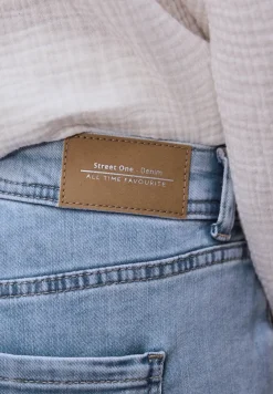 Mid Waist Slim Leg Jeans mit Turn-Up
