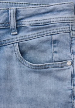Mid Waist Slim Leg Jeans mit Turn-Up