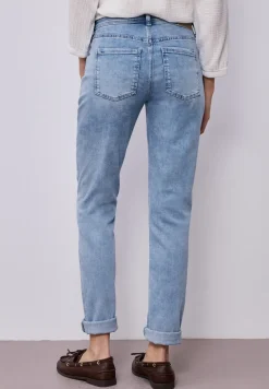 Mid Waist Slim Leg Jeans mit Turn-Up