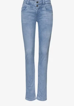 Mid Waist Slim Leg Jeans mit Turn-Up
