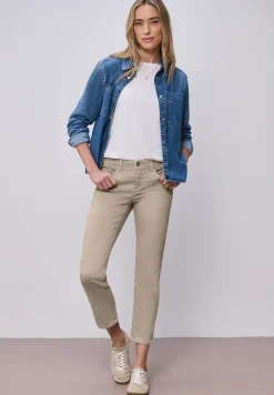 Mid Waist Straight Leg Jeans im Slim Fit