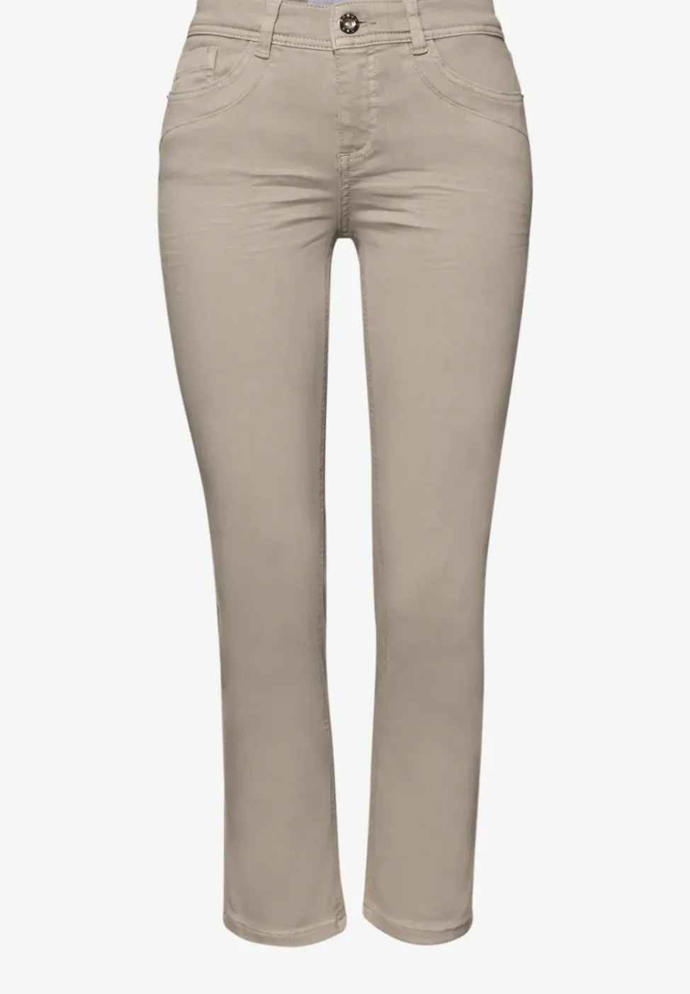 Mid Waist Straight Leg Jeans im Slim Fit
