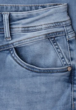 Mid Waist Straight Leg Jeans im Casual Fit