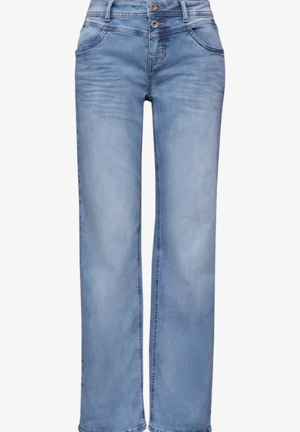 Mid Waist Straight Leg Jeans im Casual Fit