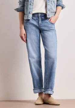 Mid Waist Straight Leg Jeans im Casual Fit