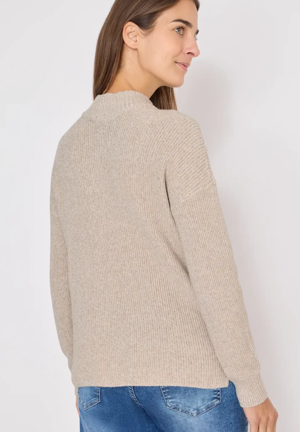 Mouliné Pullover mit Troyer