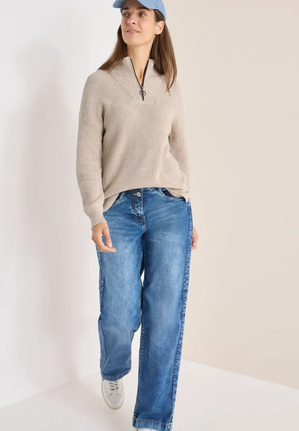 Mouliné Pullover mit Troyer