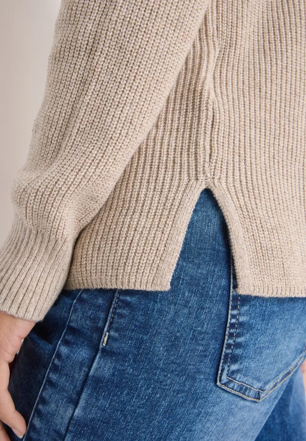 Mouliné Pullover mit Troyer