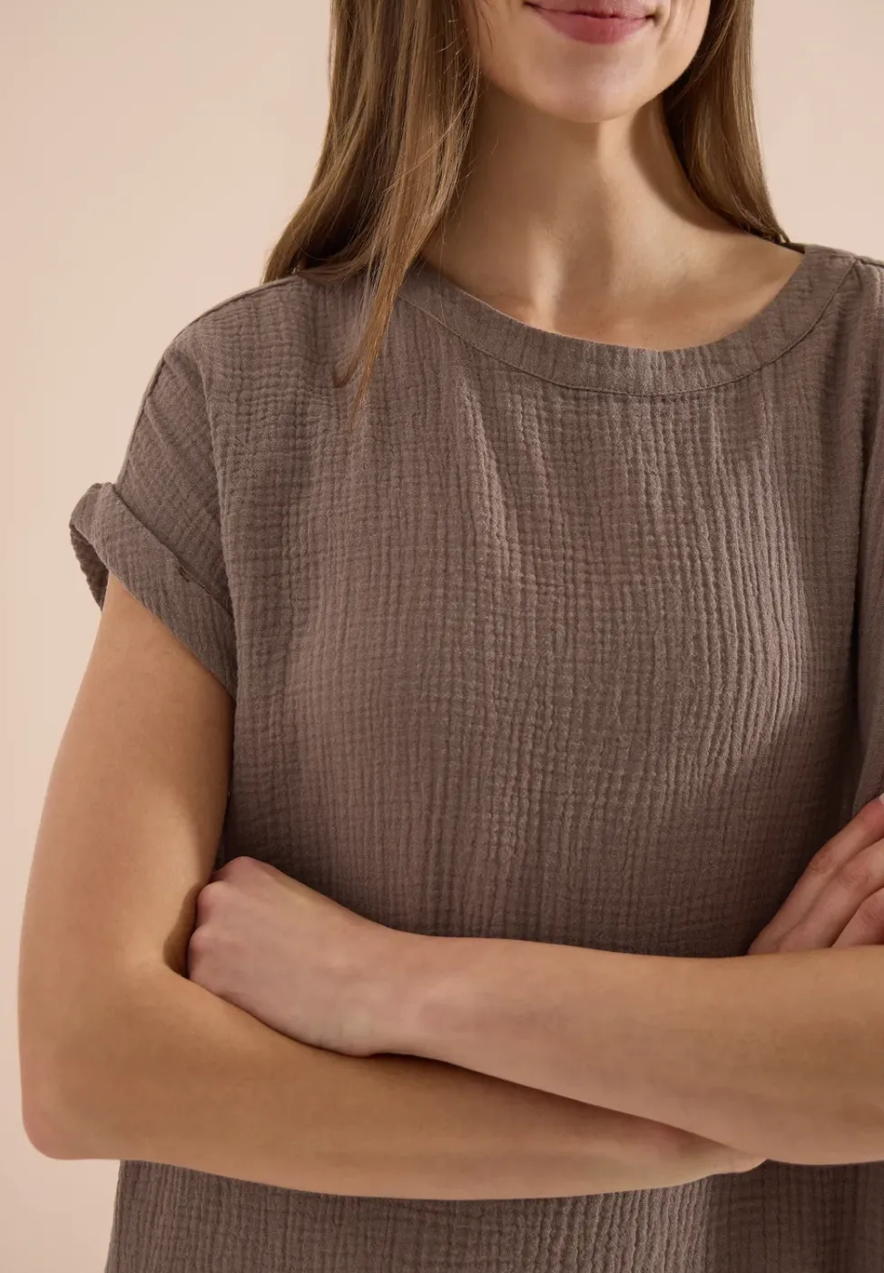 Musselin Kleid mit Kurzarm
