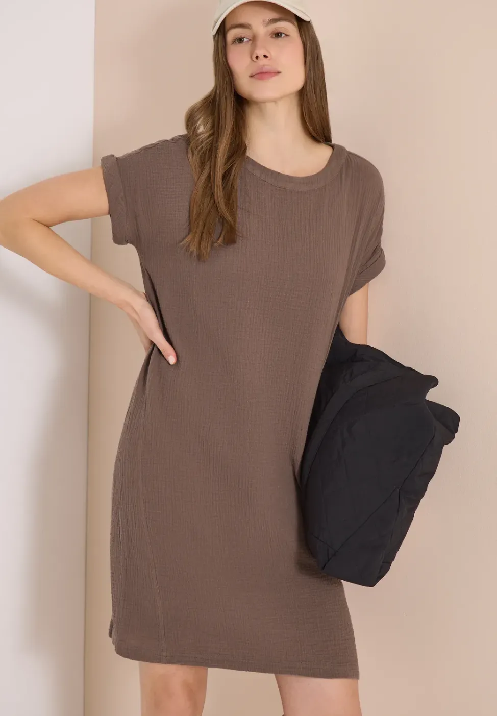 Musselin Kleid mit Kurzarm