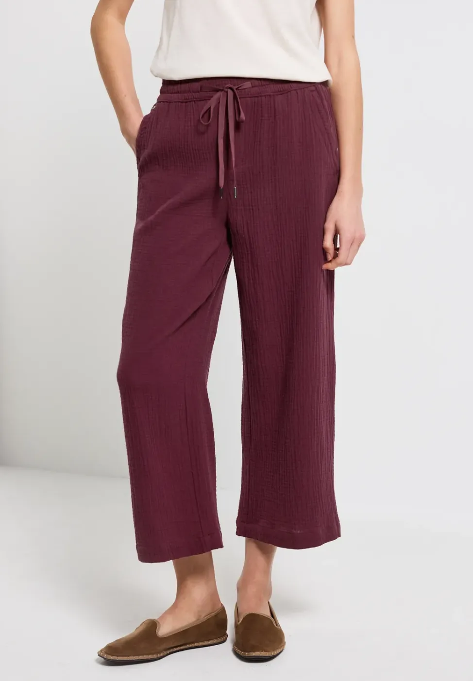 Musselin Wide Leg Hose