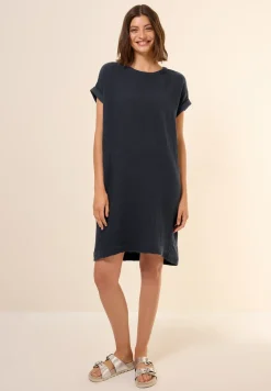 Musselin-Kleid in Unifarbe
