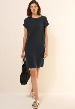 Musselin-Kleid in Unifarbe
