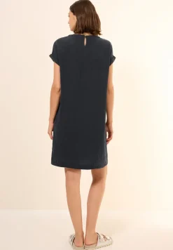 Musselin-Kleid in Unifarbe