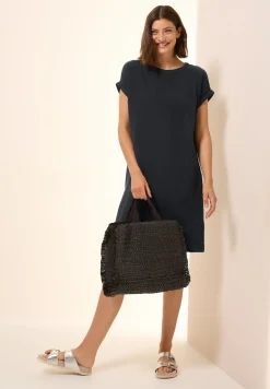 Musselin-Kleid in Unifarbe
