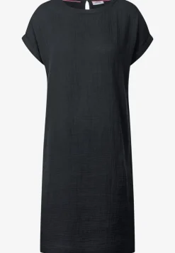 Musselin-Kleid in Unifarbe