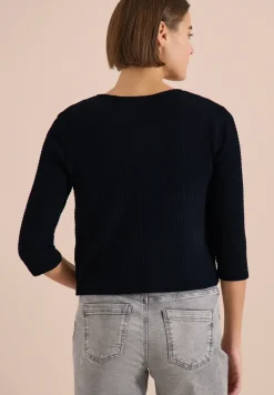 Offene 3/4-Arm Jacke im Ajour-Look