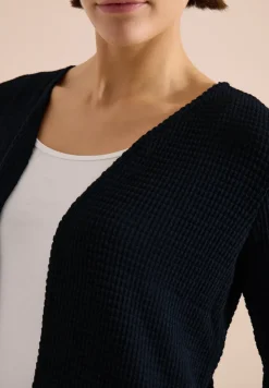 Offene 3/4-Arm Jacke im Ajour-Look