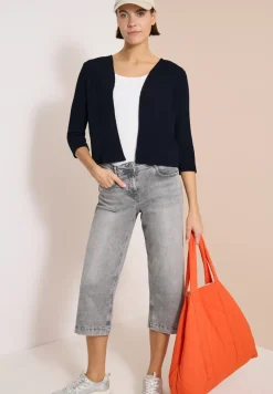 Offene 3/4-Arm Jacke im Ajour-Look