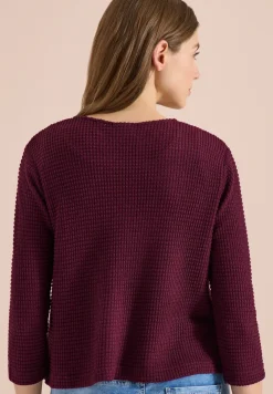 Offene 3/4-Arm Jacke im Ajour-Look