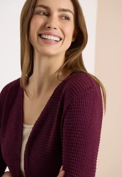 Offene 3/4-Arm Jacke im Ajour-Look