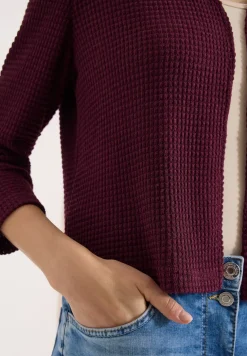 Offene 3/4-Arm Jacke im Ajour-Look