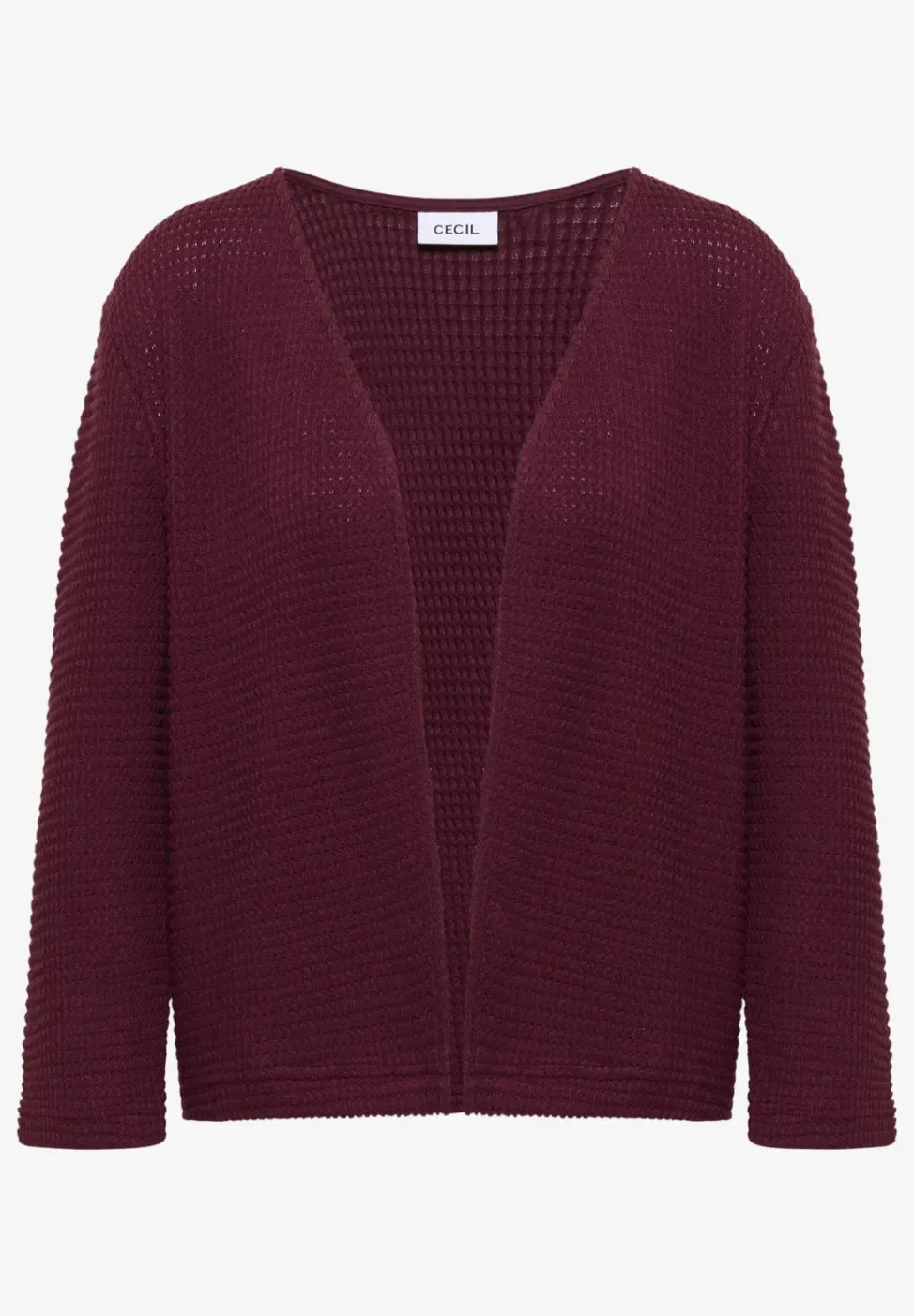 Offene 3/4-Arm Jacke im Ajour-Look