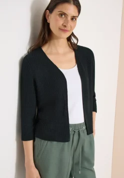 Offene 3/4-Arm Jacke im Ajour-Look