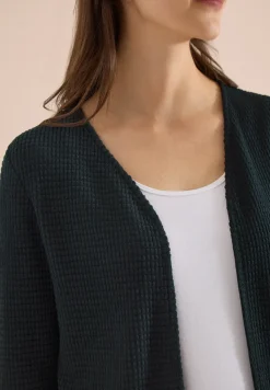 Offene 3/4-Arm Jacke im Ajour-Look