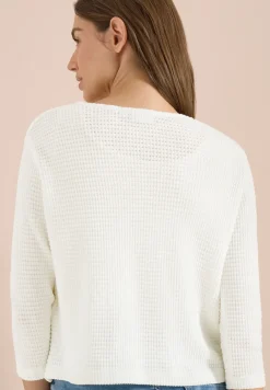 Offene 3/4-Arm Jacke im Ajour-Look