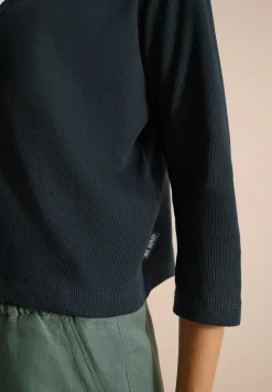 Offene 3/4-Arm Jacke in Rippstruktur