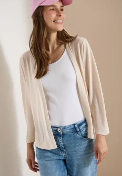 Offene Jacke in Unifarbe mit 3/4-Arm
